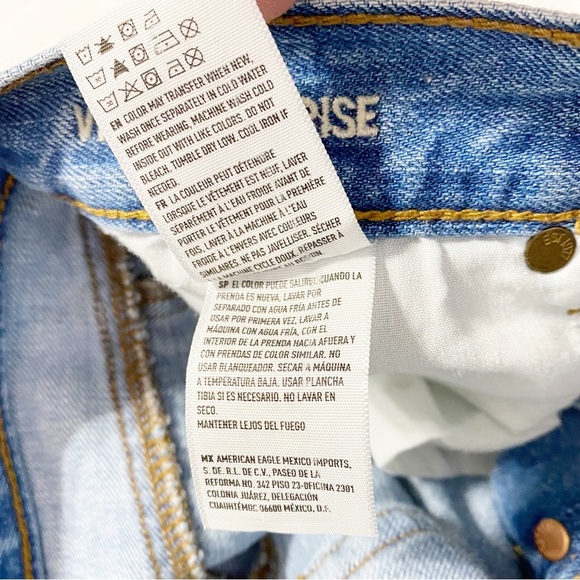 American Eagle Outfitters AEO Vintage High Rise Two Tone Denim Jeans 4 - Picture 11 of 11